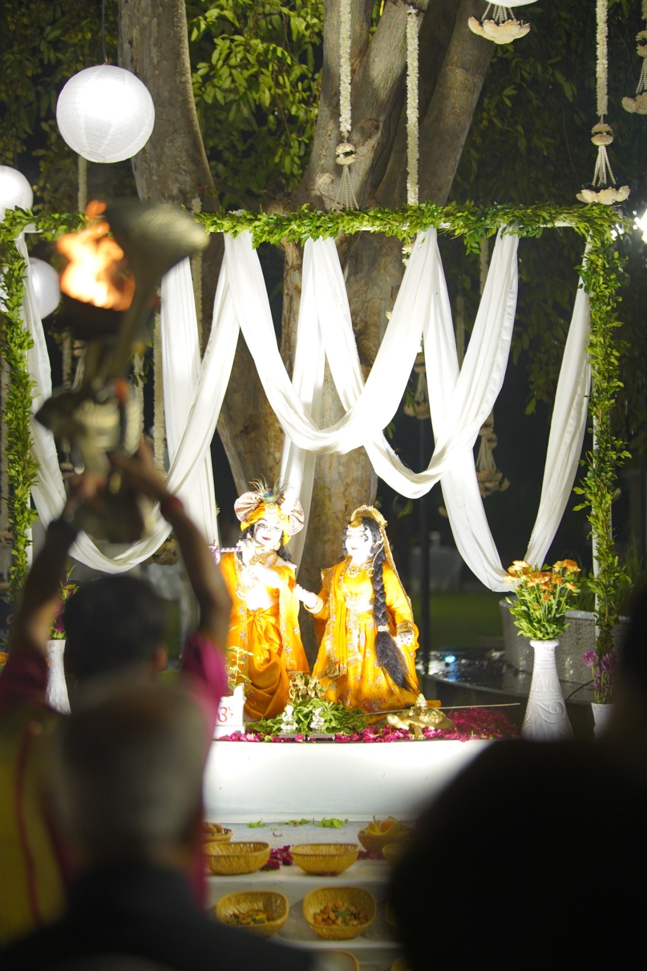 Radha and Krishna altar
